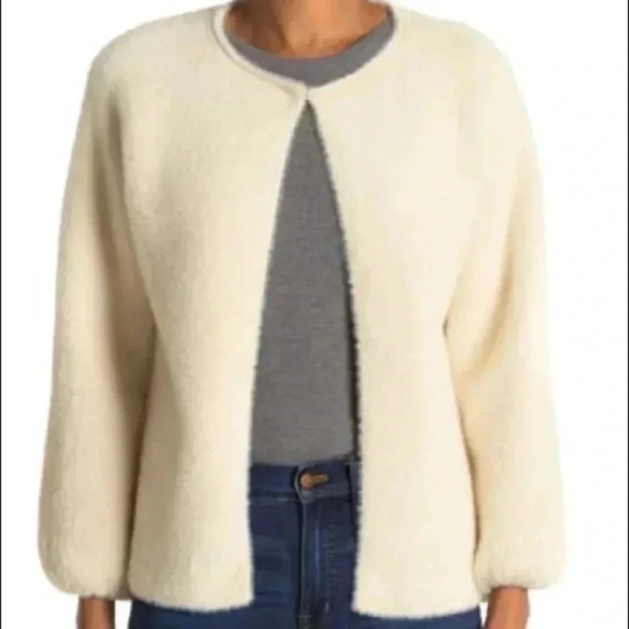 Max Studio Faux Fur Puffed Sleeve Jacket - Picture 1 of 11